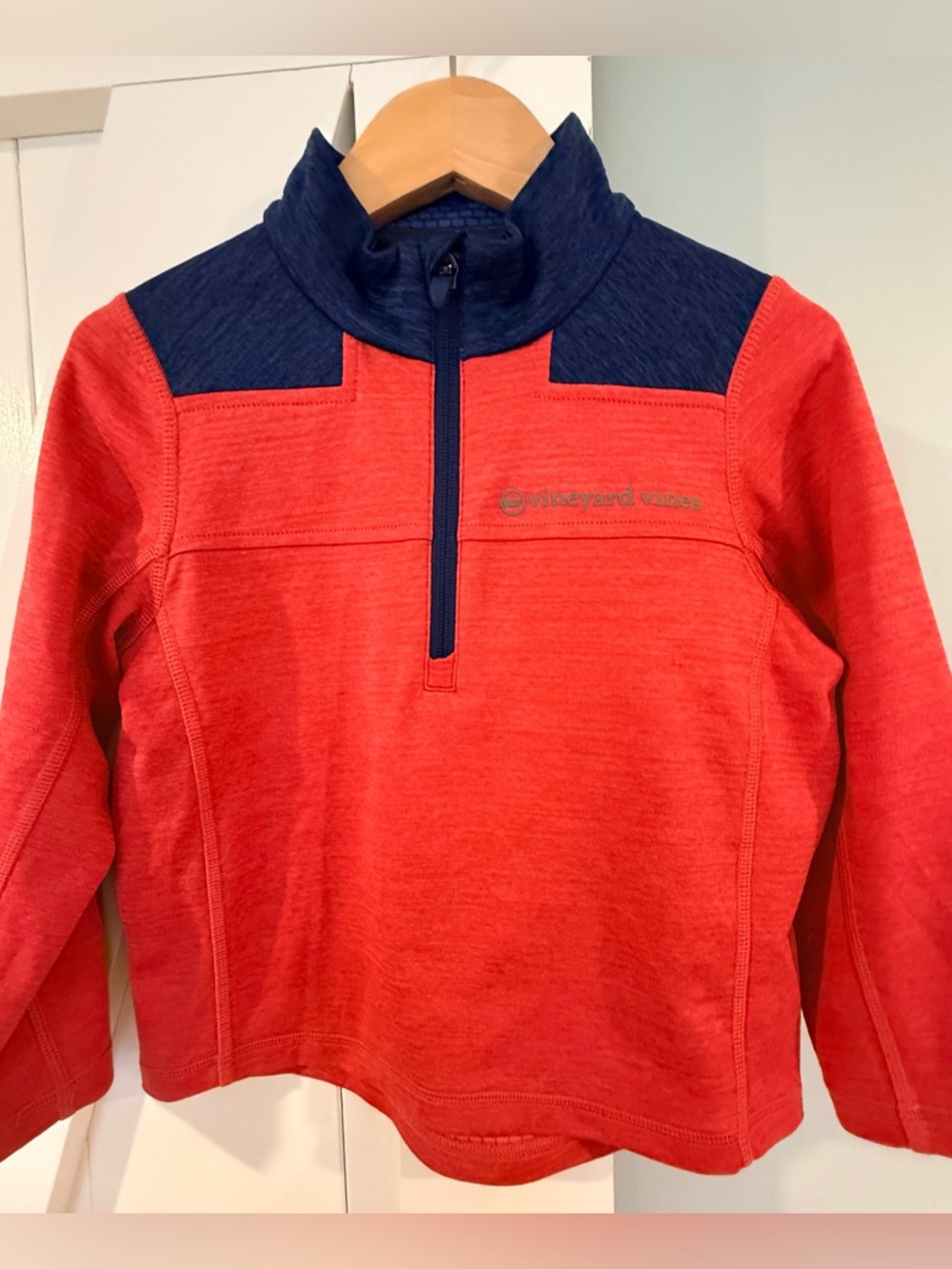 Vineyard Vines Red and Navy Quarter-Zip Pullover for Kids